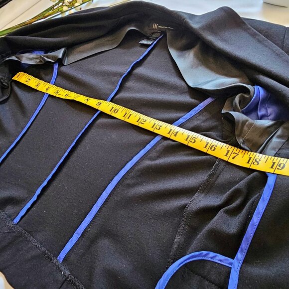 Classic Black Blazer with Blue Cuffs - Picture 9 of 12